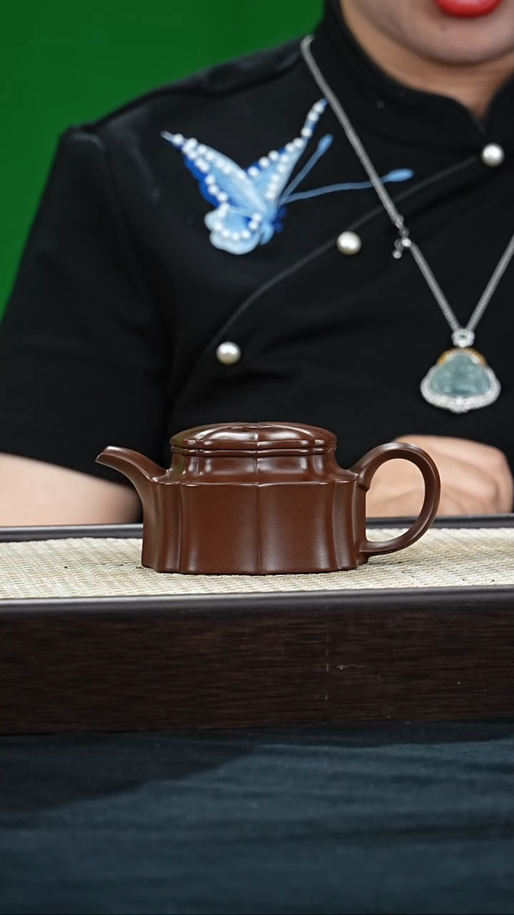 茶壶紫砂0520027106筋纹牛盖 