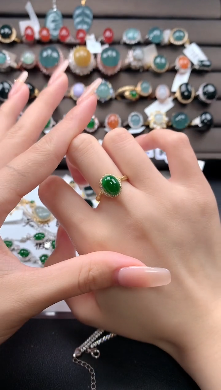 【闪购商品】翡翠戒指银S925镶嵌32131231