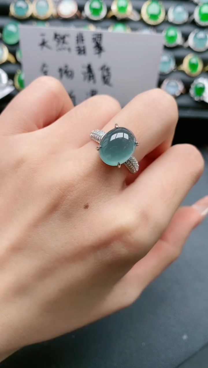 【闪购商品】翡翠戒指银S925镶嵌11111