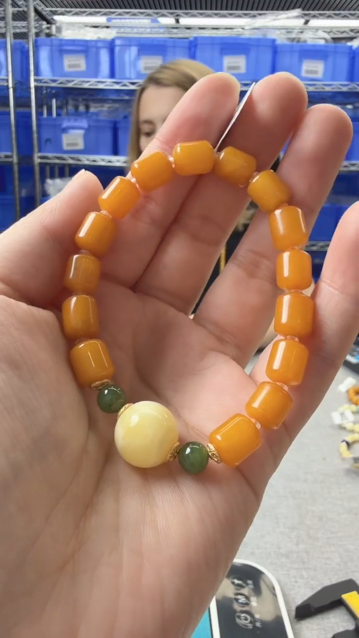 未镶嵌琥珀手链12秒拍号假一罚十