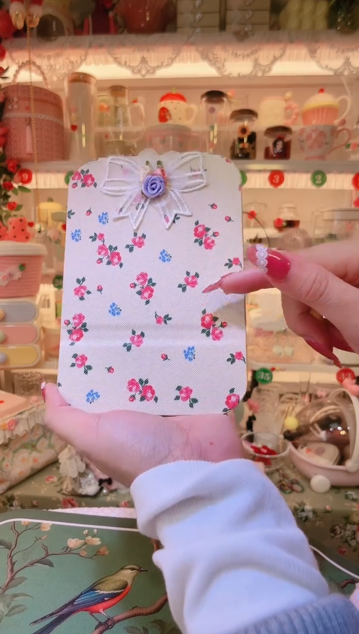 玫瑰花折叠镜小——手工制作品质好！