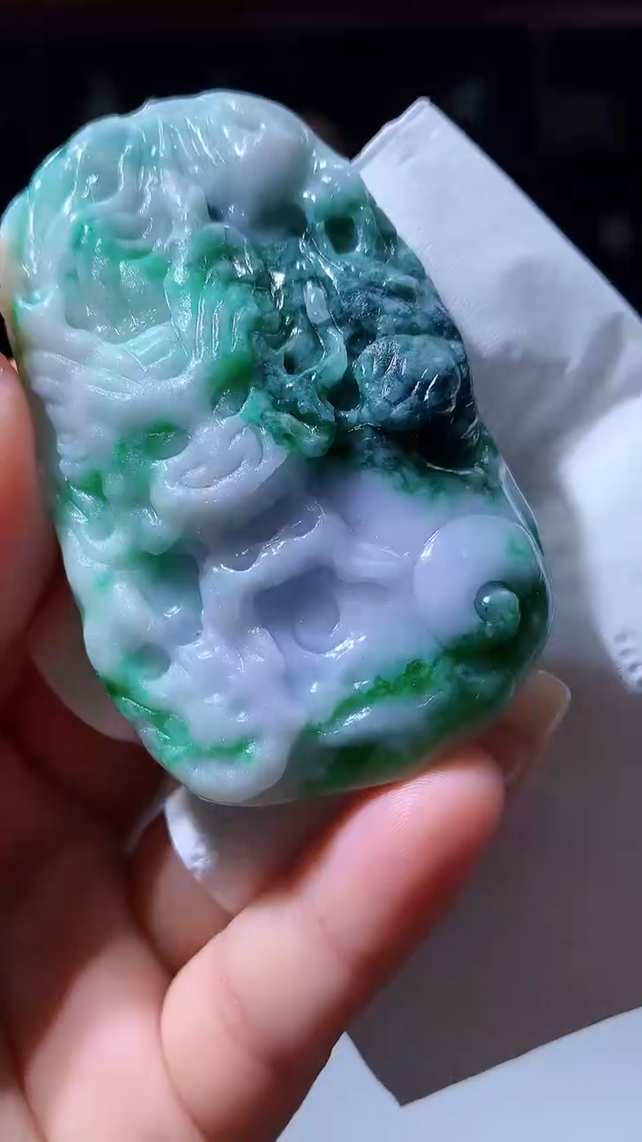 【闪购商品】定制翡翠未镶嵌1088xx-毛货挂件14