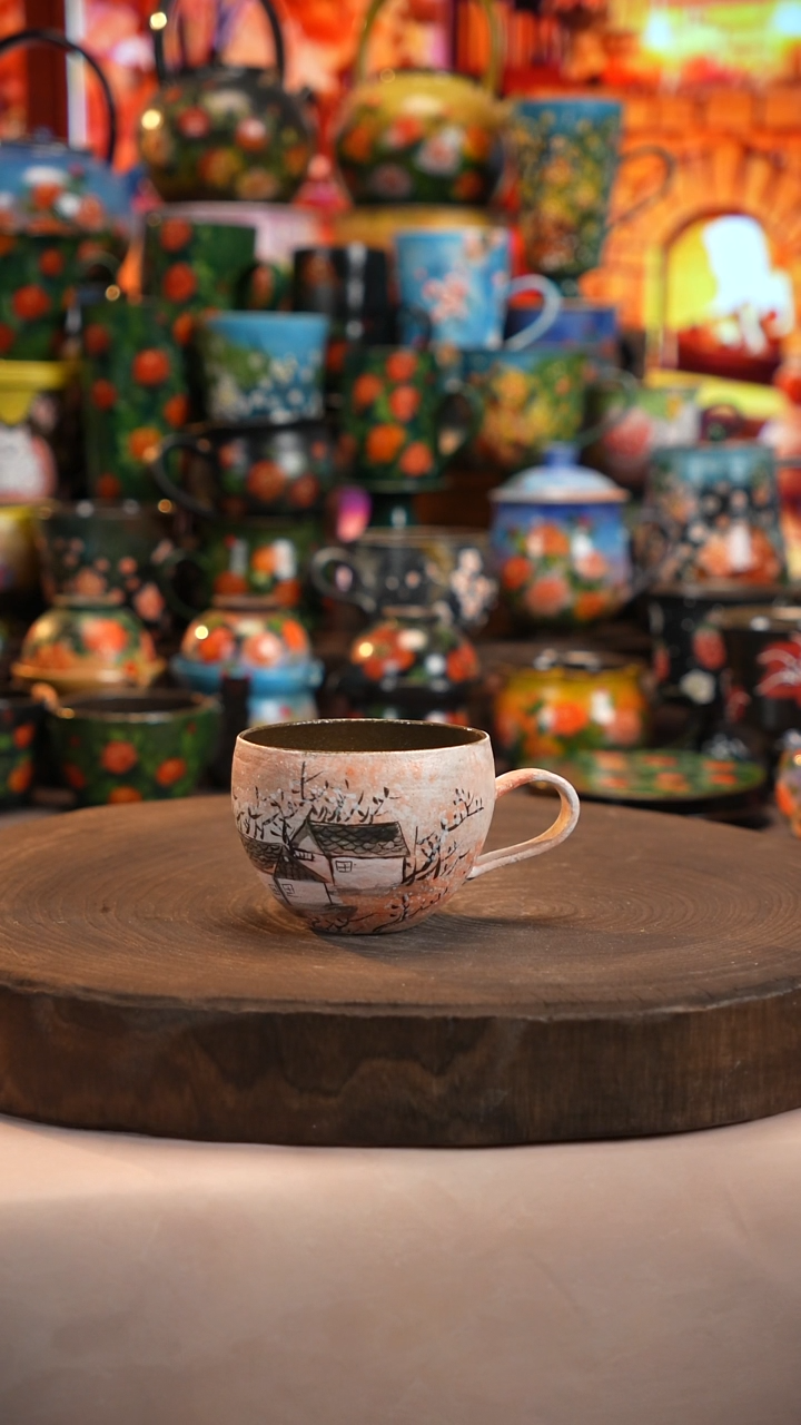 油画  釉下彩   杯子 