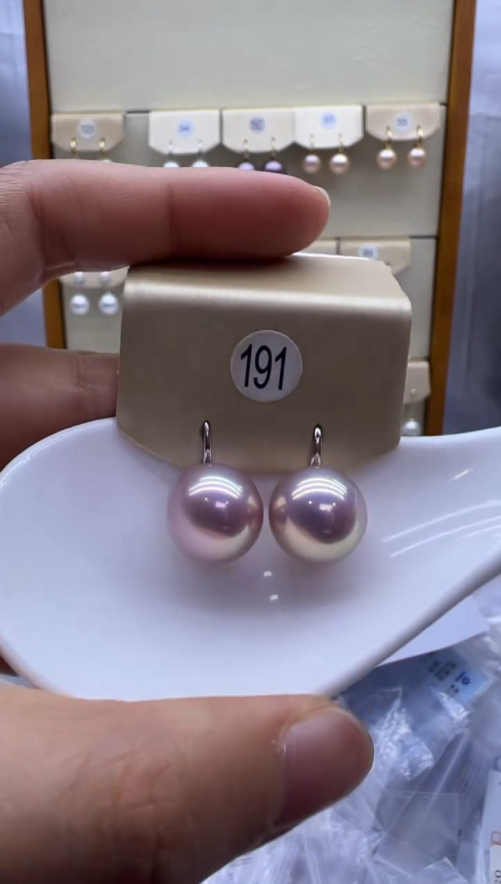 银S925镶嵌耳饰淡水珍珠191