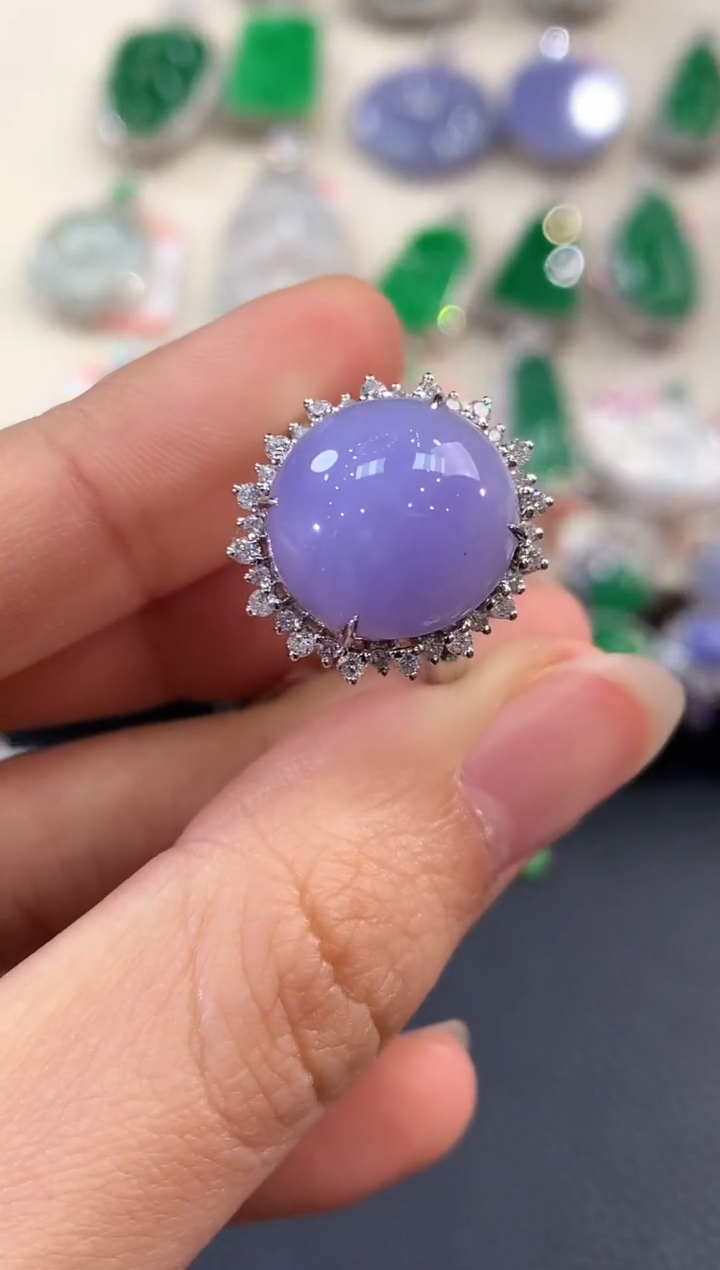 【闪购商品】翡翠戒指18K金镶嵌B108有色差