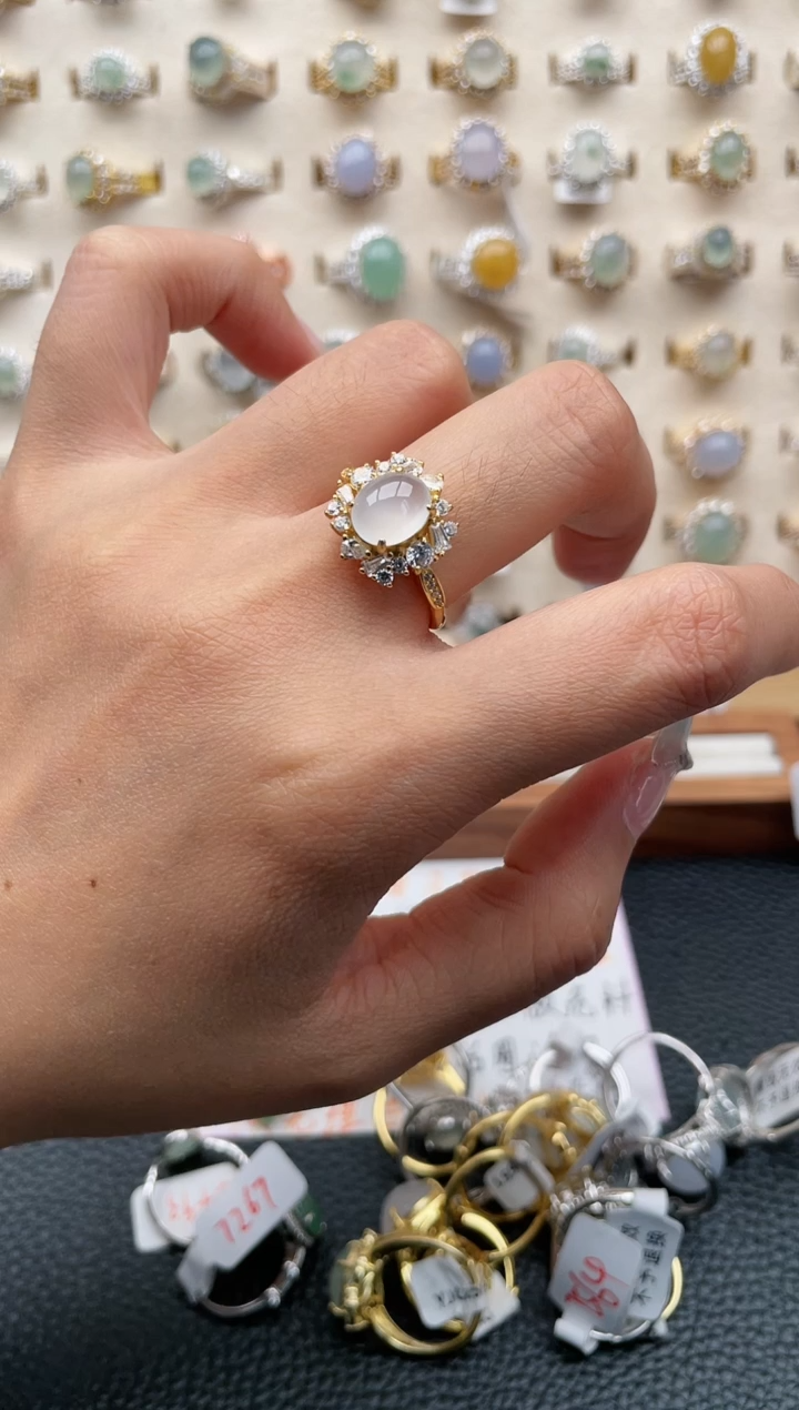 翡翠戒指银S925镶嵌11111