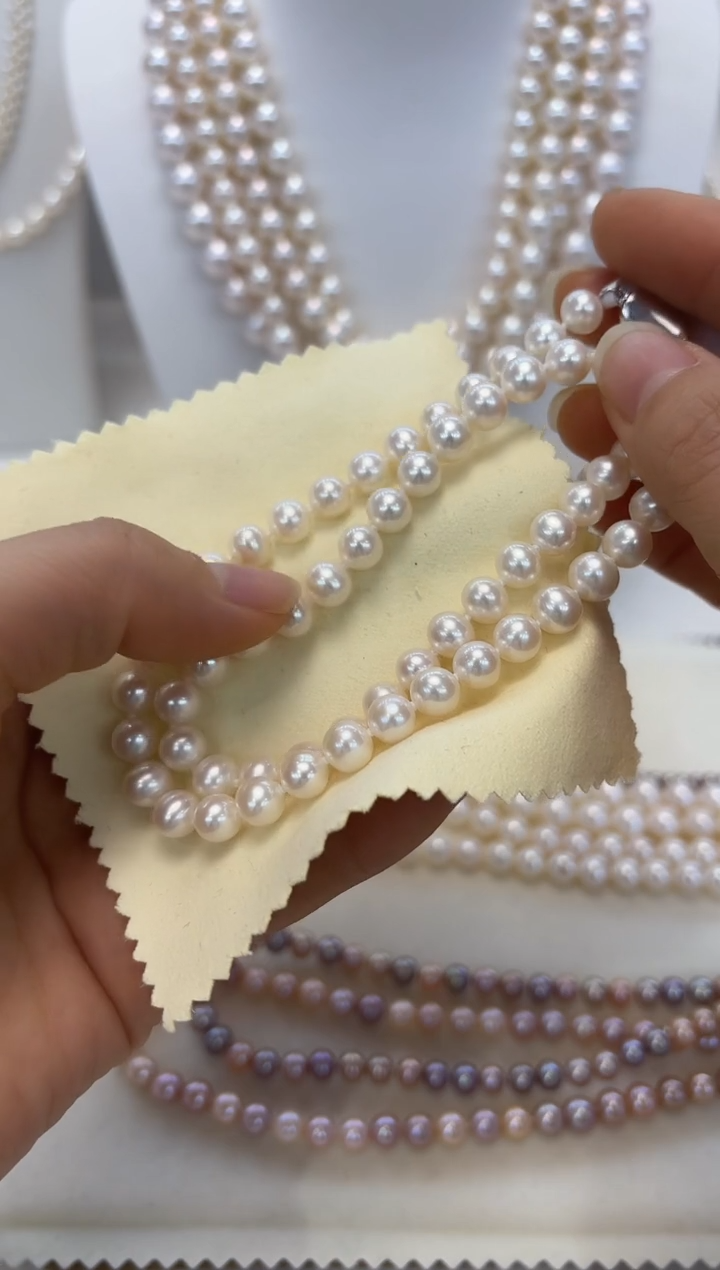 【闪购商品】淡水珍珠颈饰银S925镶嵌6.5-7.5MM