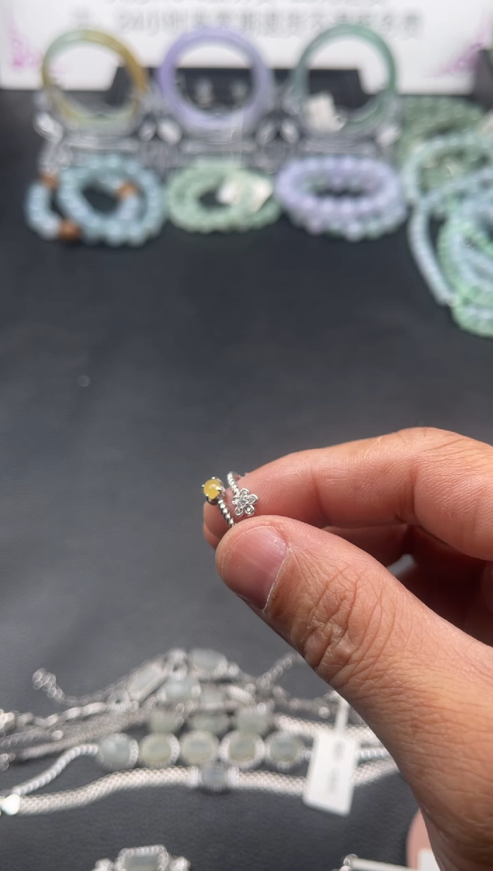 【闪购商品】翡翠戒指银S925镶嵌戒指