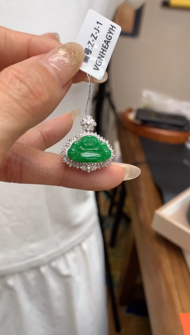 【闪购商品】翡翠颈饰18K金镶嵌佛公