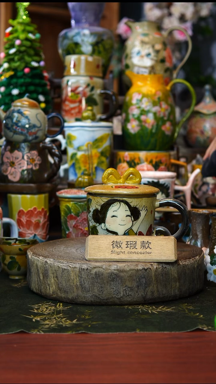花瓶/杯子/碗微瑕162景德镇手工高温釉下彩