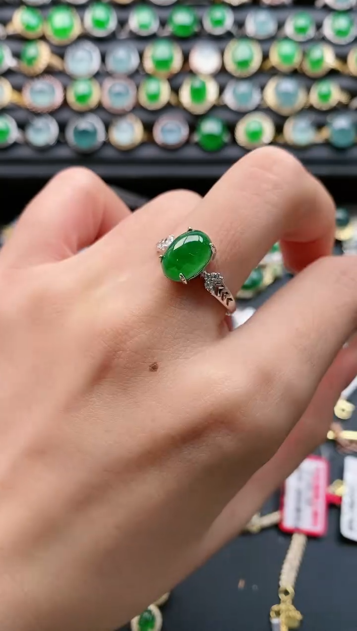 【闪购商品】翡翠戒指银S925镶嵌1111111
