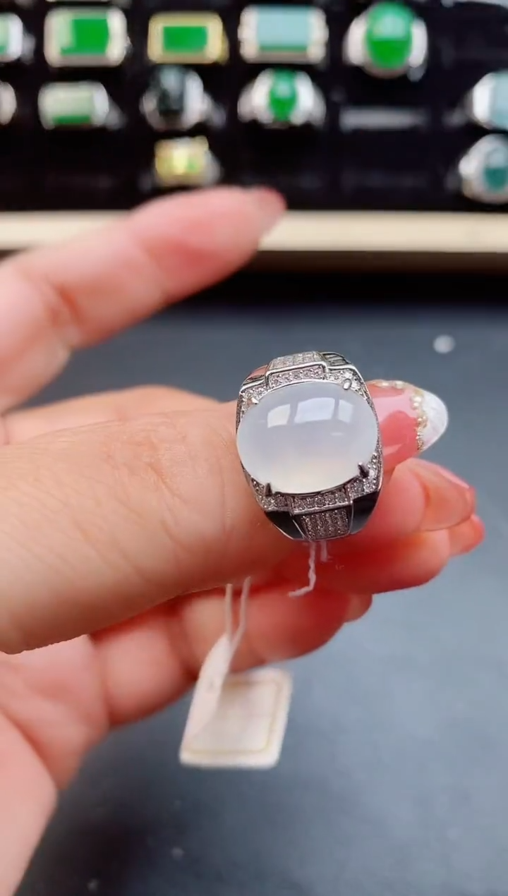 【闪购商品】翡翠戒指银S925镶嵌50850