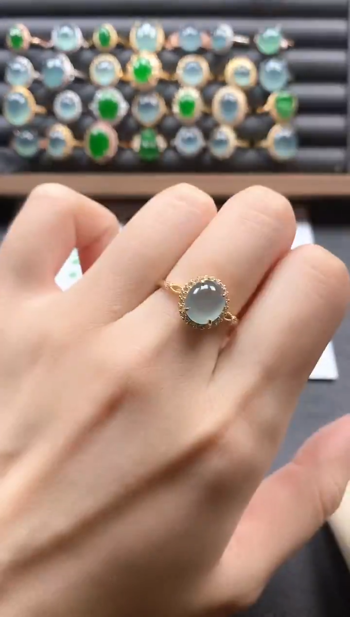 银S925镶嵌戒指翡翠51151