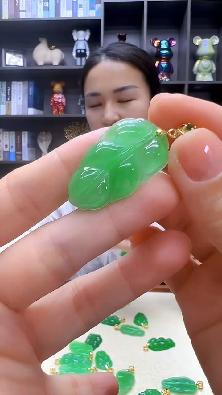 翡翠14K金镶嵌颈饰丹丹diy劲饰