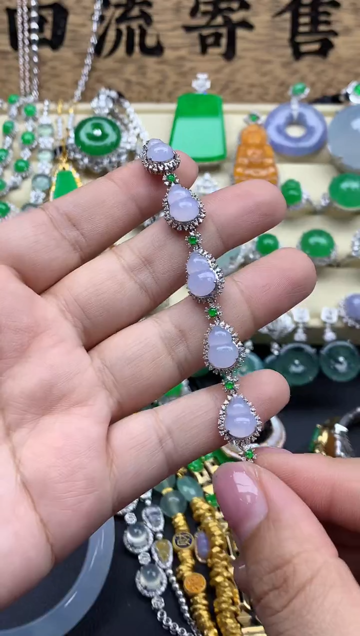 【闪购商品】翡翠手串18K金镶嵌619-中国好珍宝
