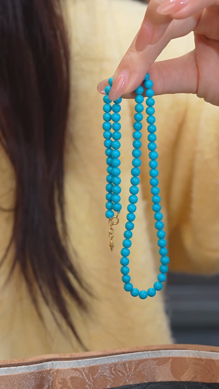 【闪购商品】绿松石项链18K金镶嵌美松（大）@@N7731