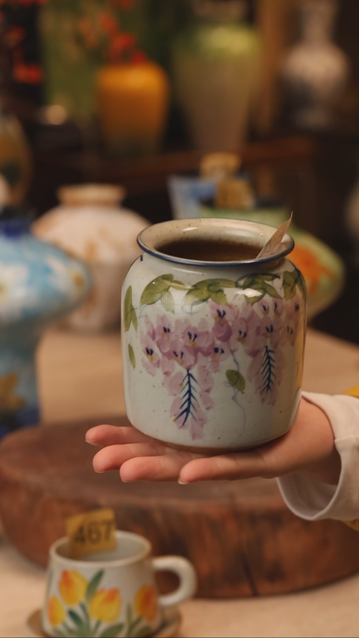 陶瓷354景德镇设计师手作花器摆件侘寂风