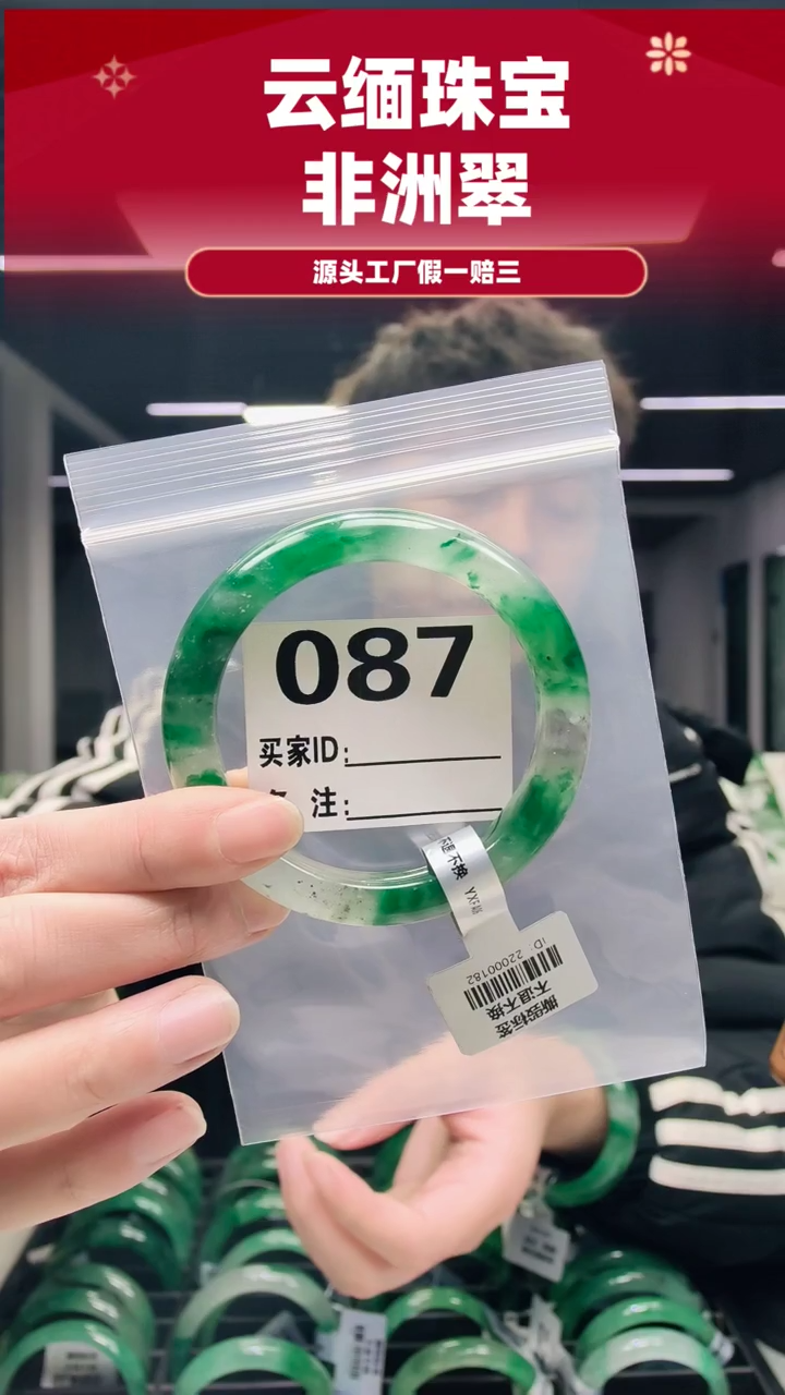 未镶嵌手镯石英质玉（非洲翠）58圈口087