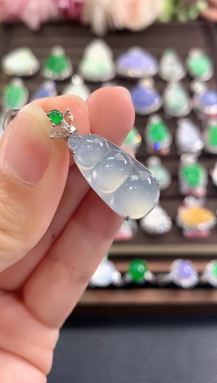 18K金镶嵌翡翠耳饰d31