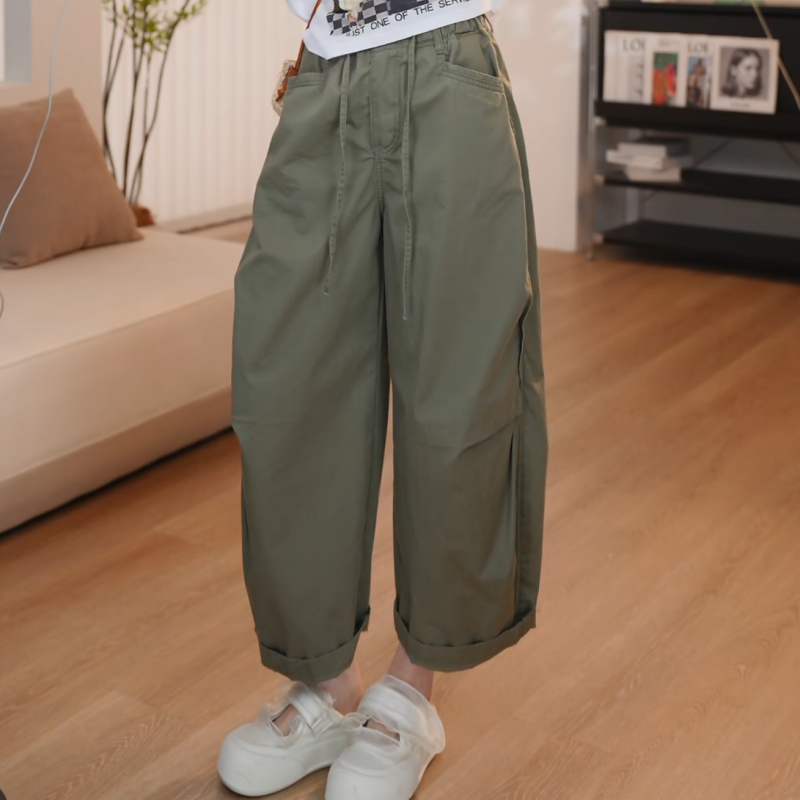 2025夏季新款洋气百搭山本裤超薄透气休闲八分工装山本裤