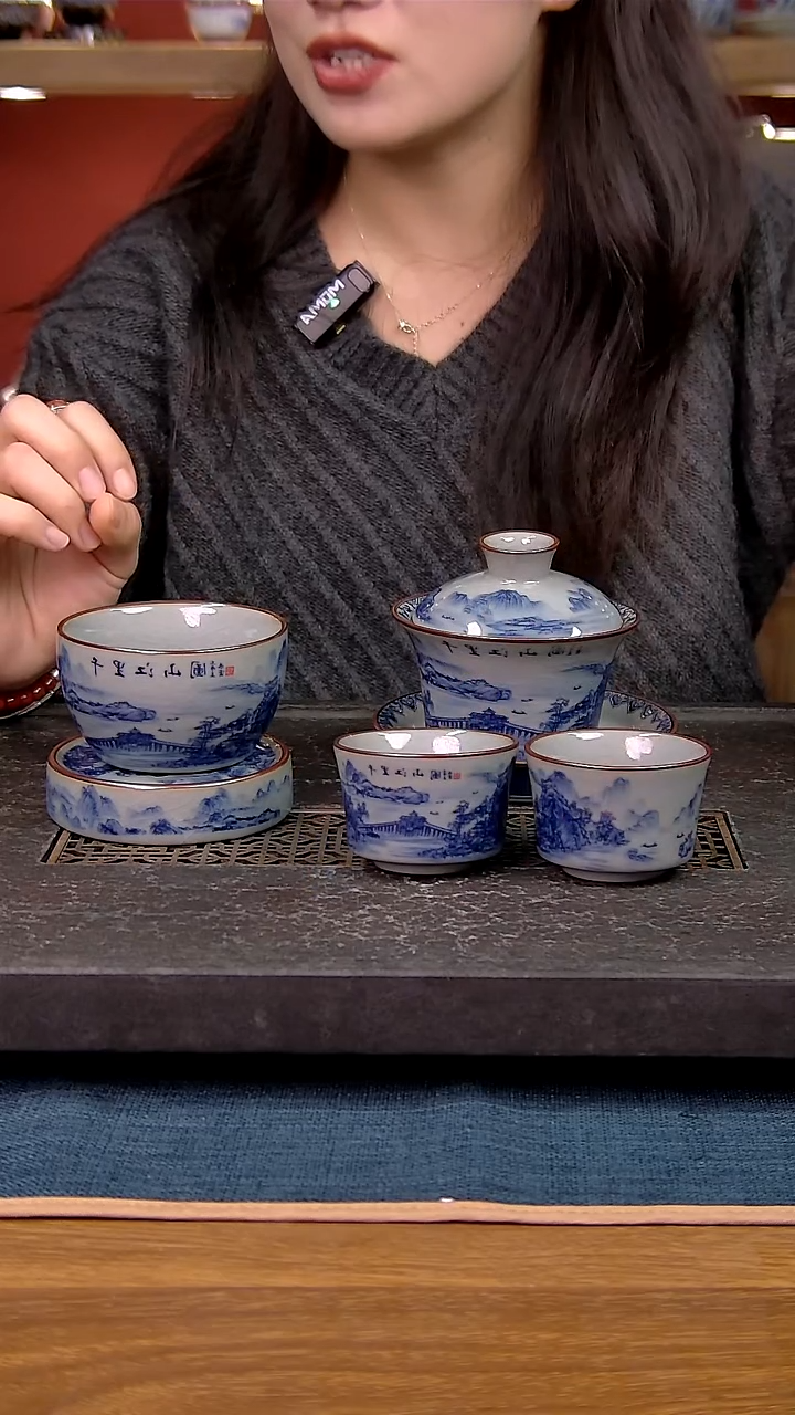 简装家用款5件套 老陶泥开片纹陶瓷茶具