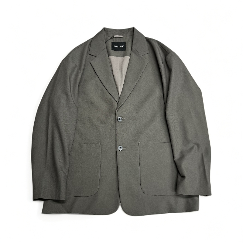 秋季新款男士单排扣设计休闲时尚西服宽松简约韩版88059