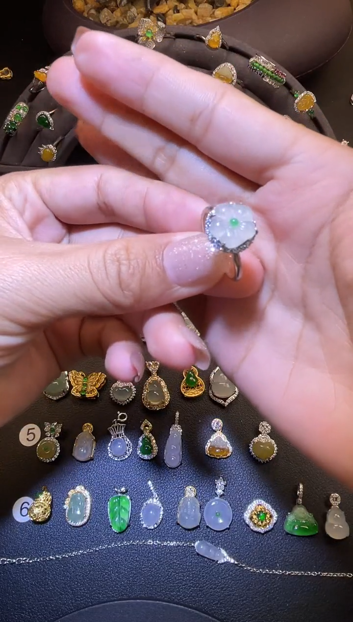 吊坠(不含链)银S925镶嵌翡翠1