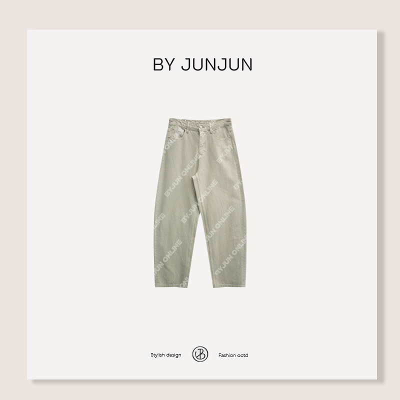 BYJUNJUN【诧寂牛仔】肌理感弯刀软牛仔裤秋冬必备女装