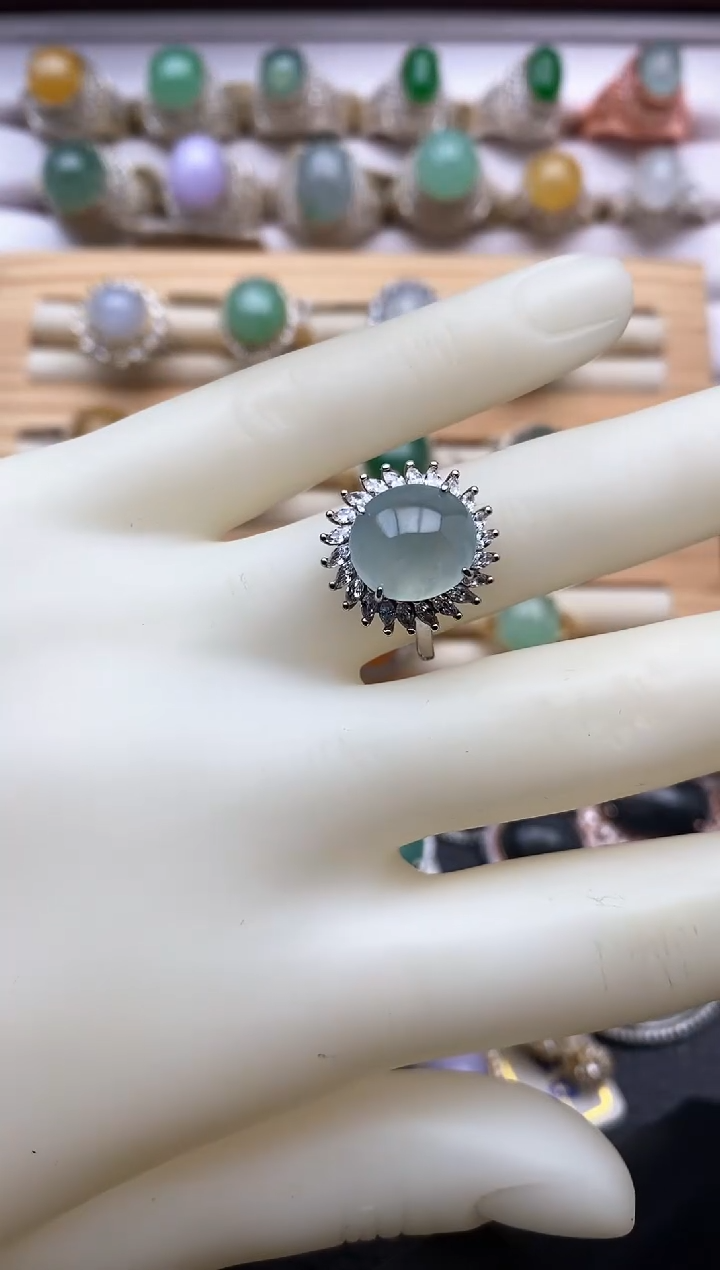 【闪购商品】翡翠戒指银S925镶嵌2633