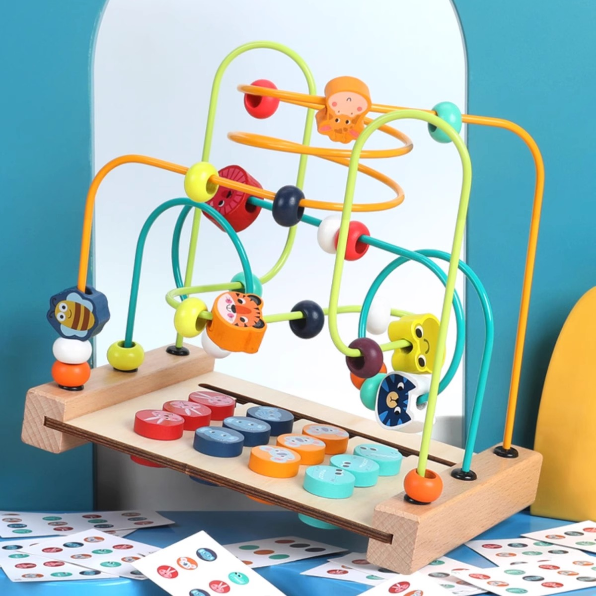 【新疆本地仓】婴儿童绕珠多功能益智力积木玩具串珠男孩女孩早教