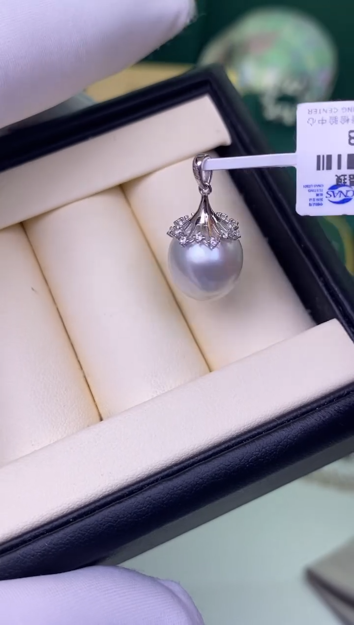 海水珍珠银S925镶嵌颈饰11-12