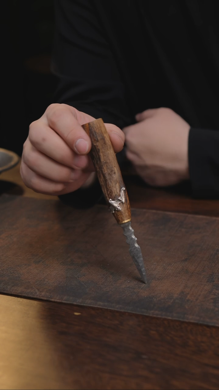 大马银饰降真茶刀