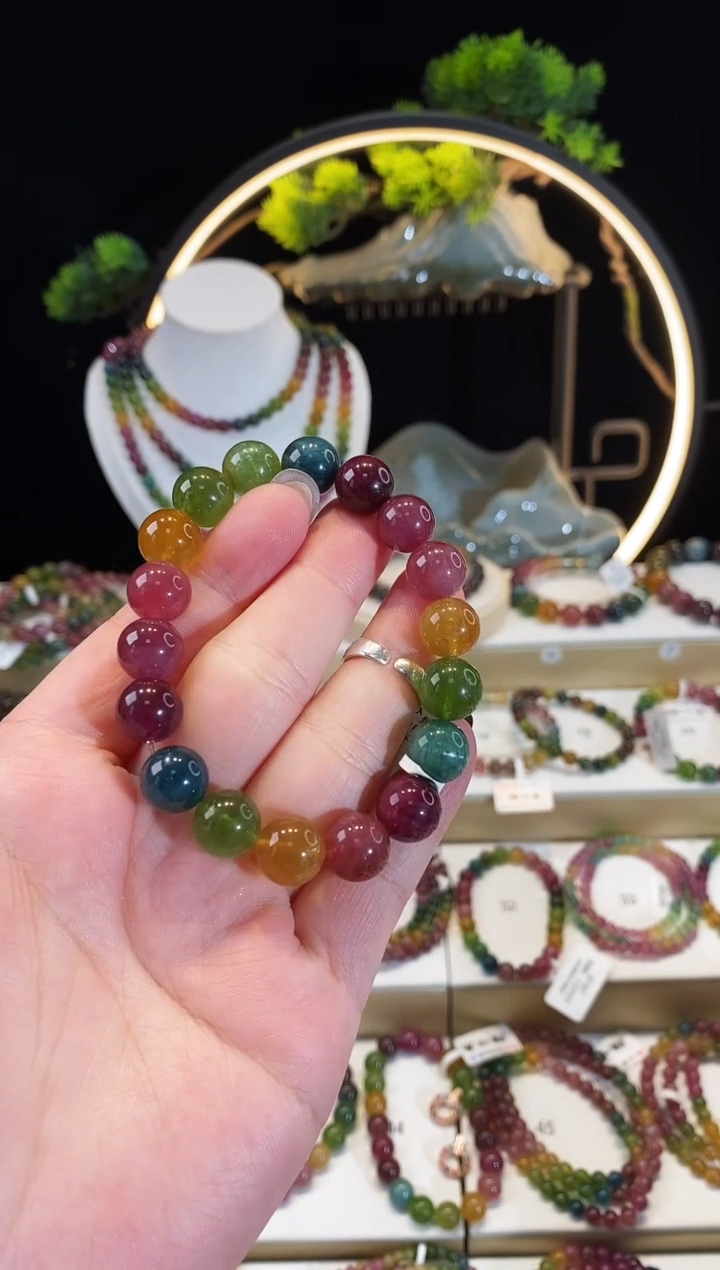 【闪购商品】碧玺手串未镶嵌G2480素圈颜色微差