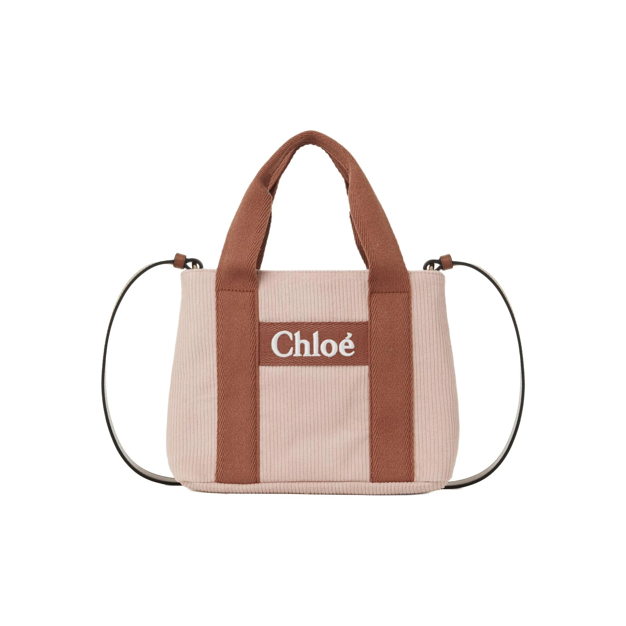 Chloe蔻依 Maison Woody 灯芯绒 托特包手提单肩包 女款 粉色