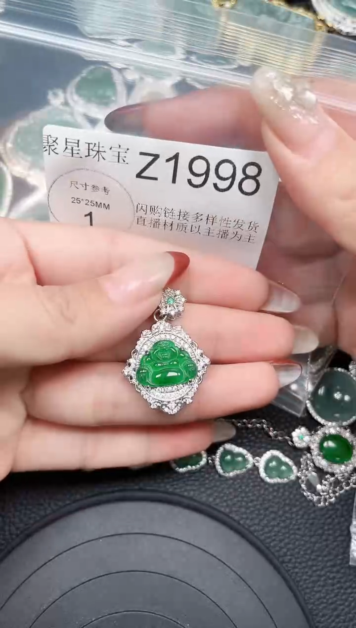 【闪购商品】翡翠颈饰未镶嵌赠皮绳1998