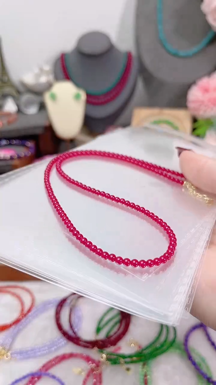 颈饰银S925镶嵌红宝石圆99