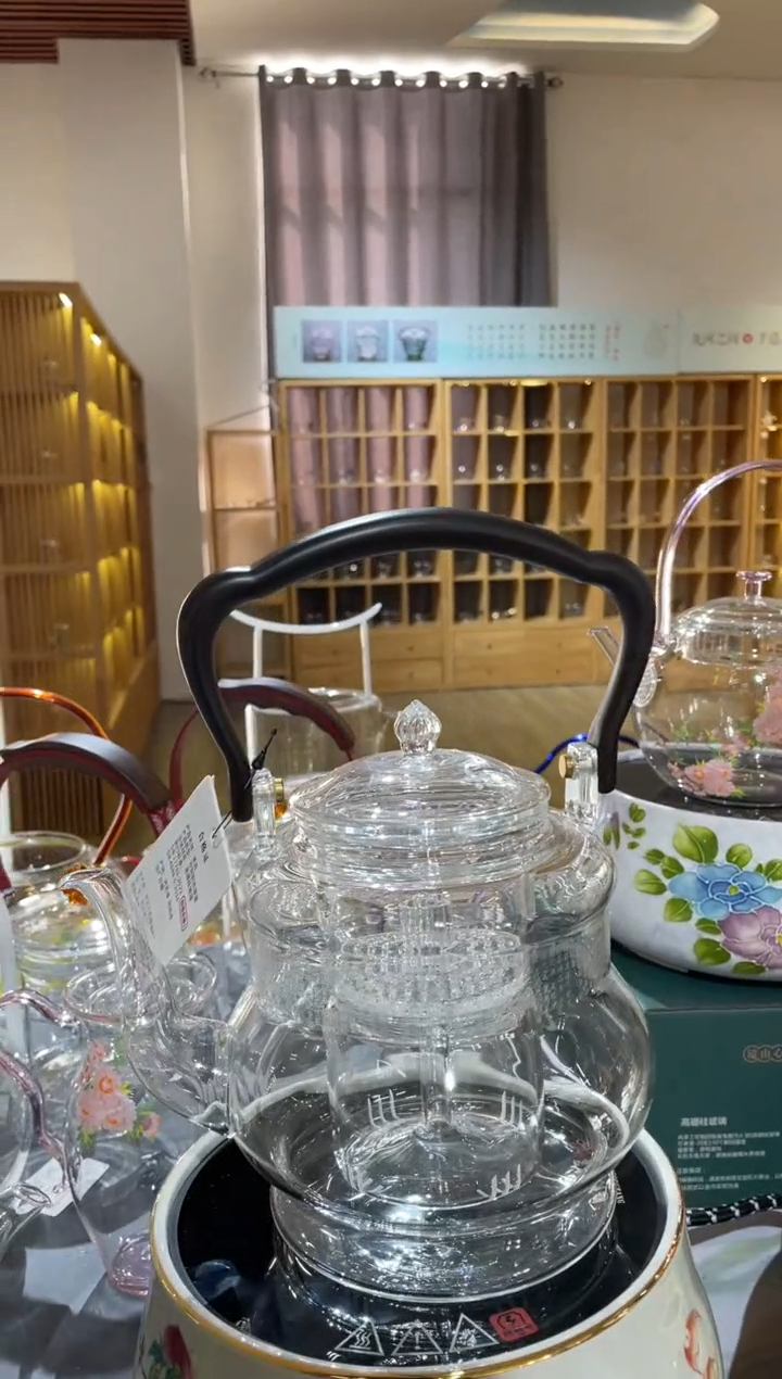 手工艺品玻璃九河大观壶