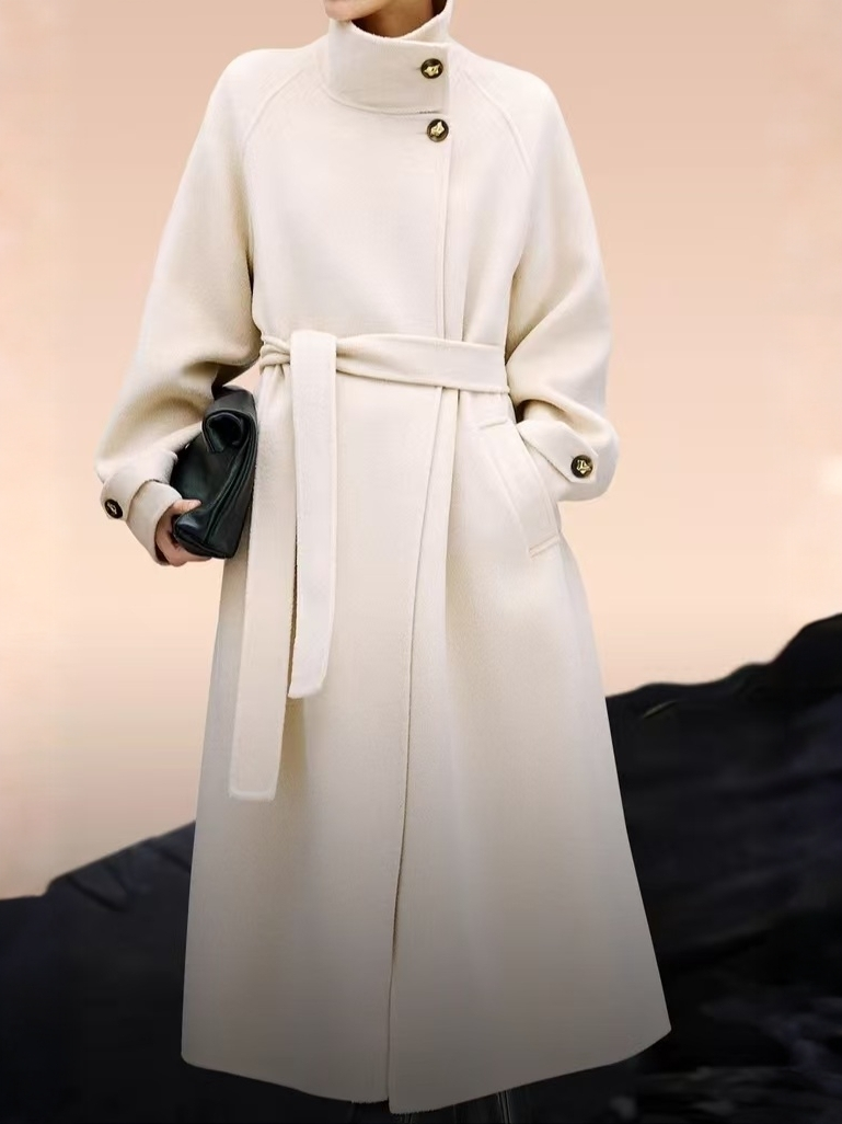 58837羊绒毛呢大衣中长款秋冬气质时尚宽松羊绒大衣韩版