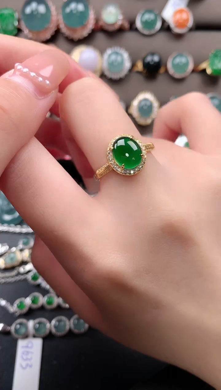 【闪购商品】翡翠戒指银S925镶嵌52141