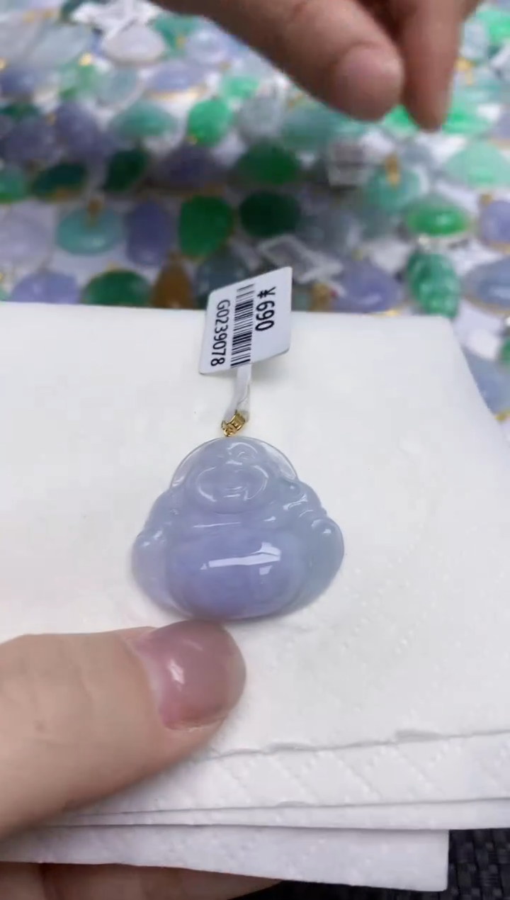 【闪购商品】翡翠颈饰18K金镶嵌天然翡翠A货