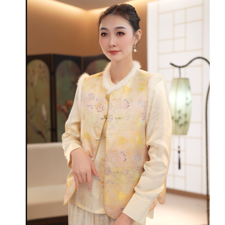 品优 2025冬款新中式新款高端气质新中式马甲2025D2031-阿珍