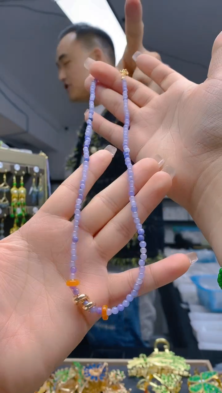 【闪购商品】翡翠耳饰合金117翡翠锁骨链
