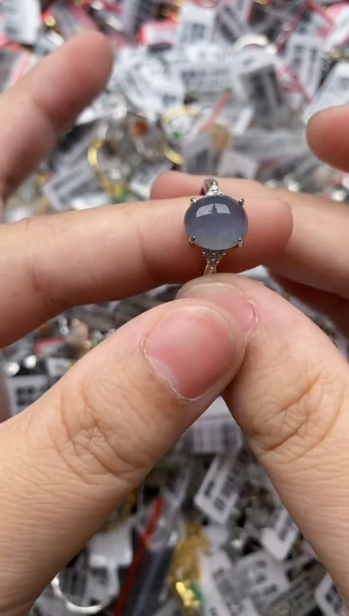 【闪购商品】翡翠戒指银S925镶嵌66666---3