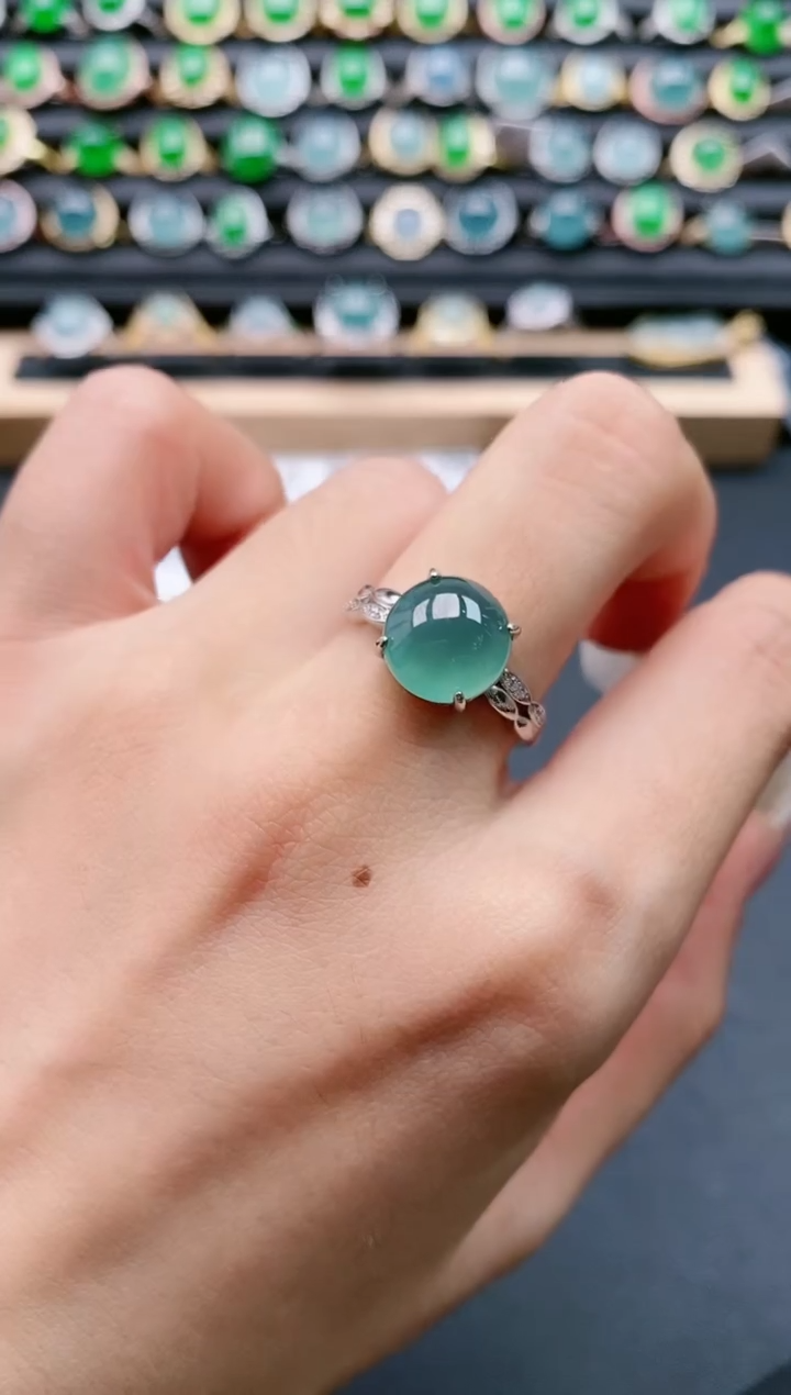 【闪购商品】翡翠戒指银S925镶嵌111111