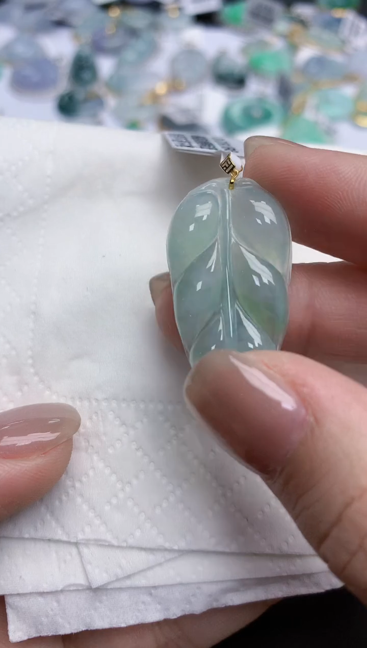 【闪购商品】翡翠颈饰18K金镶嵌天然缅甸翡翠A货