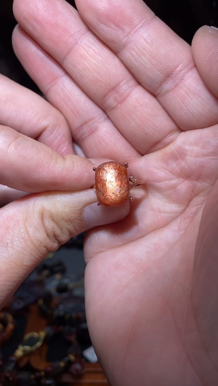 【闪购商品】长石戒指未镶嵌金太阳