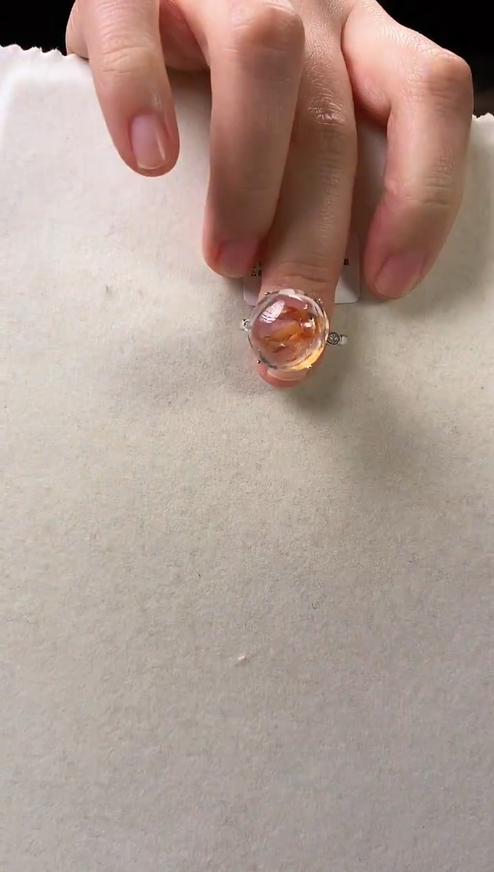 未镶嵌戒指水晶D**d锦鲤戒指 透体毕业
