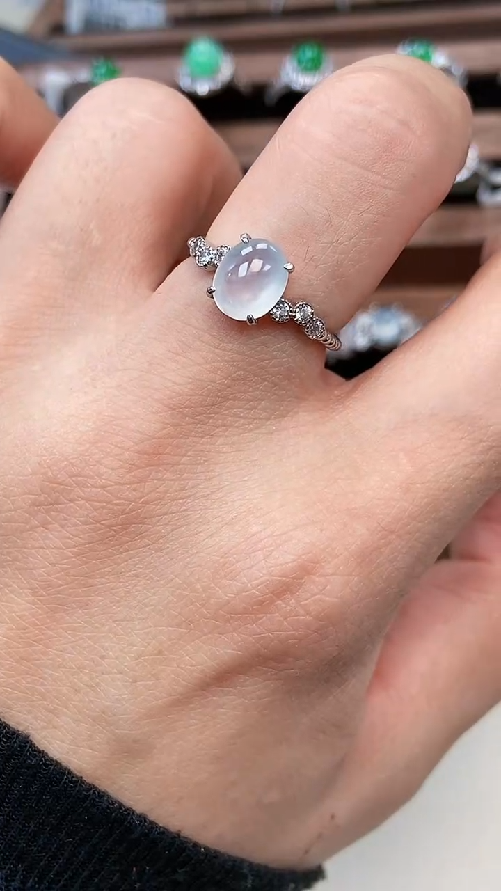 银S925镶嵌戒指翡翠4677