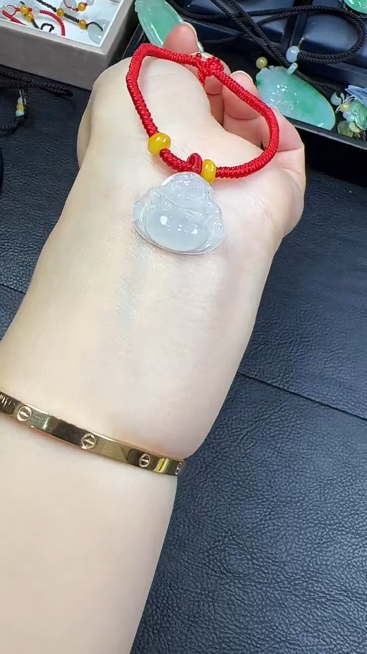 未镶嵌挂件翡翠佛公手绳