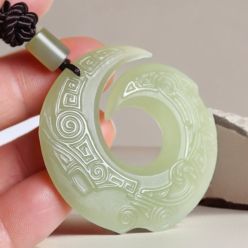 好运连连吊坠子平安牌玉浅时来运转和田玉精选和田色吊坠挂件项坠